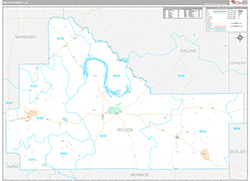 Wilcox County Wall Map Premium Style 2026
