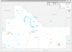 Wilcox County, AL Wall Map Premium Style 2024