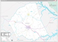 Wilkes County Wall Map Premium Style 2026