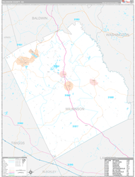 Wilkinson County, GA Wall Map Premium Style 2024