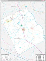 Wilkinson County, GA Wall Map Premium Style 2026