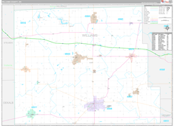 Williams County, OH Wall Map Premium Style 2024