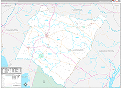 WilliamsburgCounty, SC Wall Map Premium Style 2026