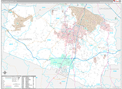 Williamson County Wall Map Premium Style 2026