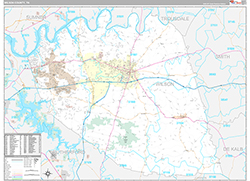 Wilson County Wall Map Premium Style 2026