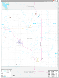 Wilson County, KS Wall Map Premium Style 2024