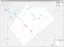 Wilson County, TX Wall Map Premium Style 2024