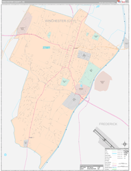 Winchester County, VA Wall Map Premium Style 2024