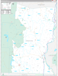 Windham County, VT Wall Map Premium Style 2024