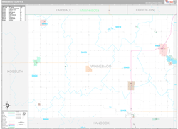 Winnebago County, IA Wall Map Premium Style 2024