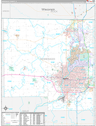 Winnebago County, IL Wall Map Premium Style 2026