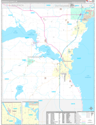 Winnebago County, WI Wall Map Premium Style 2024