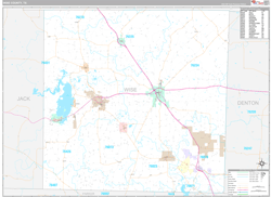Wise County, TX Wall Map Premium Style 2024