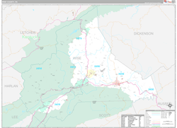 Wise County, VA Wall Map Premium Style 2024