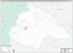 Wolfe County Wall Map Premium Style 2026