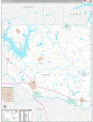 Wood County Wall Map Premium Style 2026