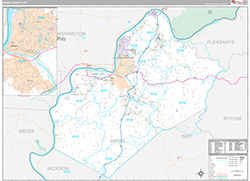 Wood County Wall Map Premium Style 2026
