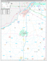Wood County, OH Wall Map Premium Style 2024