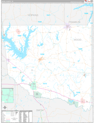Wood County, TX Wall Map Premium Style 2024