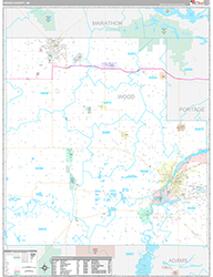 Wood County, WI Wall Map Premium Style 2026