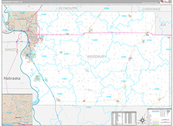 Woodbury County Wall Map Premium Style 2026