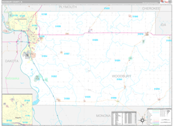 Woodbury County, IA Wall Map Premium Style 2024