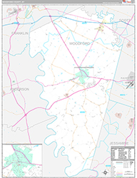 Woodford County Wall Map Premium Style 2026