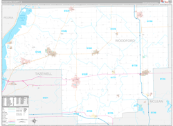 Woodford County, IL Wall Map Premium Style 2024