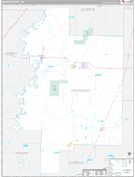 Woodruff County, AR Wall Map Premium Style 2024