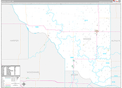 Woods County Wall Map Premium Style 2026