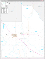 Woodward County, OK Wall Map Premium Style 2024