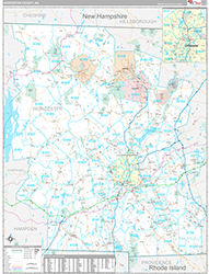 Worcester County Wall Map Premium Style 2026