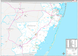 Worcester County, MD Wall Map Premium Style 2026