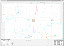 Worth County, MO Wall Map Premium Style 2026