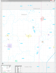 Wright County, IA Wall Map Premium Style 2024