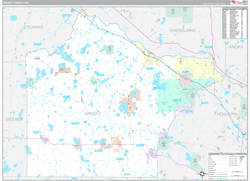 Wright County, MN Wall Map Premium Style 2024