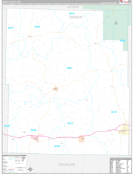 Wright County, MO Wall Map Premium Style 2024