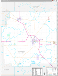 Wyandot County Wall Map Premium Style 2026