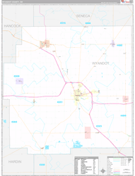 Wyandot County, OH Wall Map Premium Style 2024