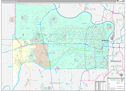 Wyandotte County, KS Wall Map Premium Style 2026