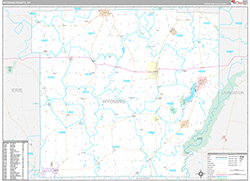 Wyoming County Wall Map Premium Style 2026