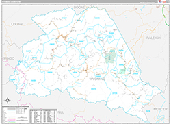 Wyoming County Wall Map Premium Style 2026