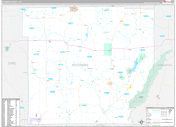 Wyoming County, NY Wall Map Premium Style 2024