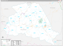 Wyoming County, WV Wall Map Premium Style 2024