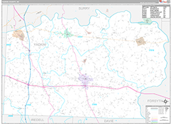 Yadkin County Wall Map Premium Style 2026