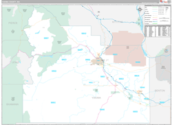 Yakima County, WA Wall Map Premium Style 2024
