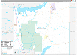 Yalobusha County Wall Map Premium Style 2026