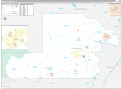 Yamhill County Wall Map Premium Style 2025