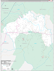 Yancey County, NC Wall Map Premium Style 2026