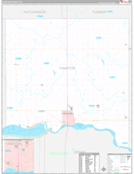 Yankton County, SD Wall Map Premium Style 2024